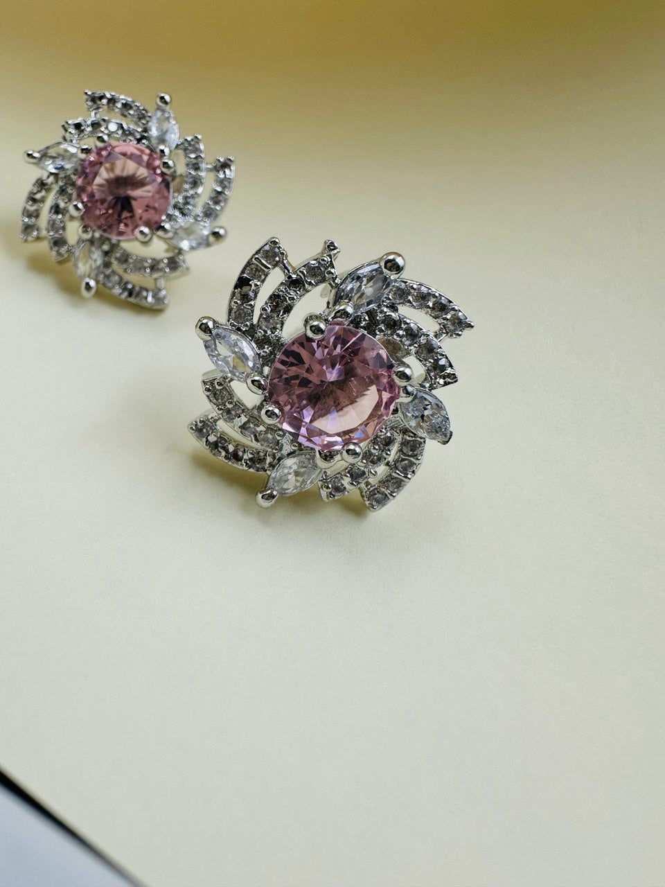 Pink American Diamond studs