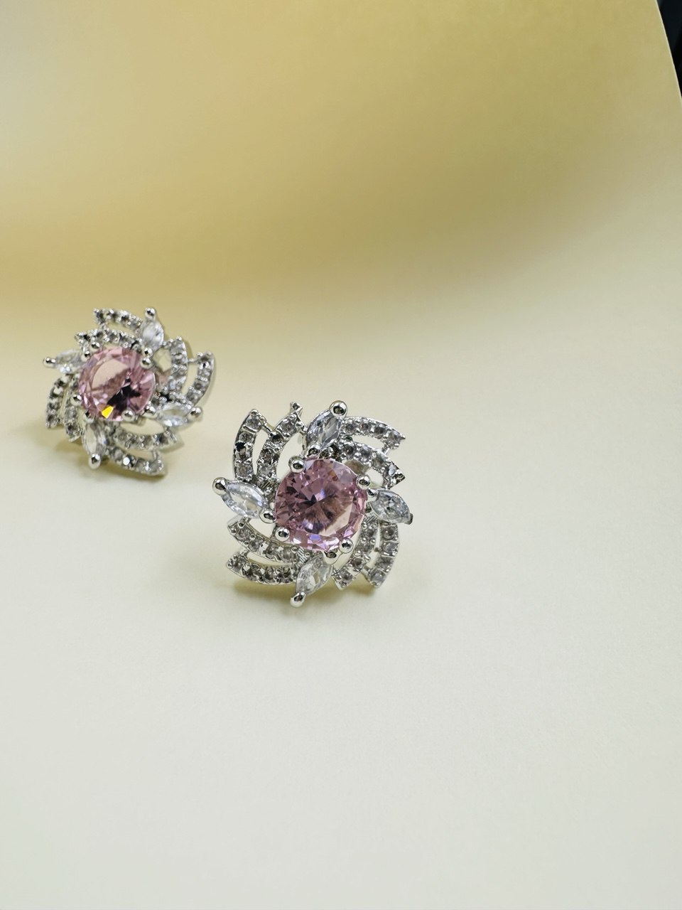 Pink American Diamond studs