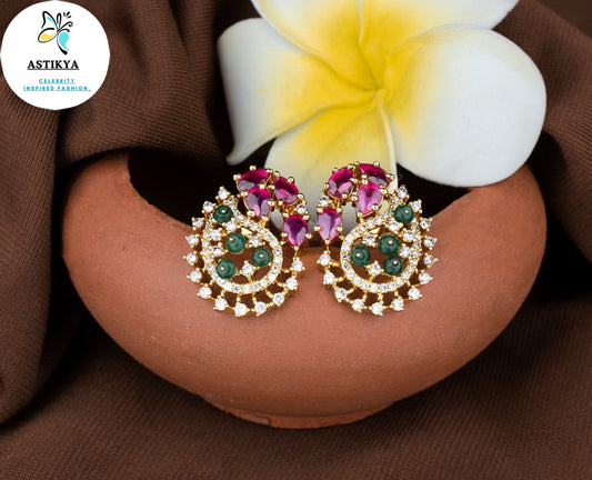 Multicolour  gold plated studs