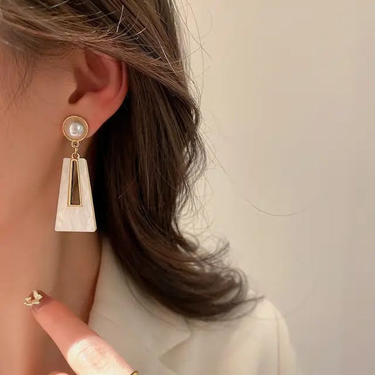White  Pearl  dangler  earrings