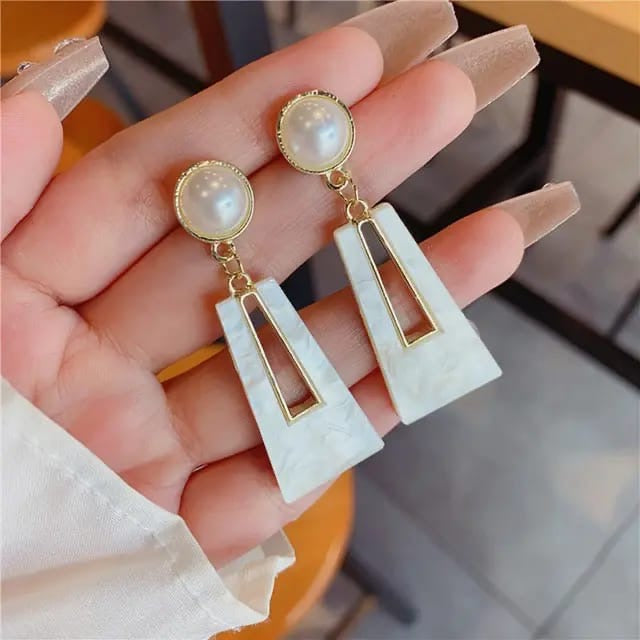 White  Pearl  dangler  earrings