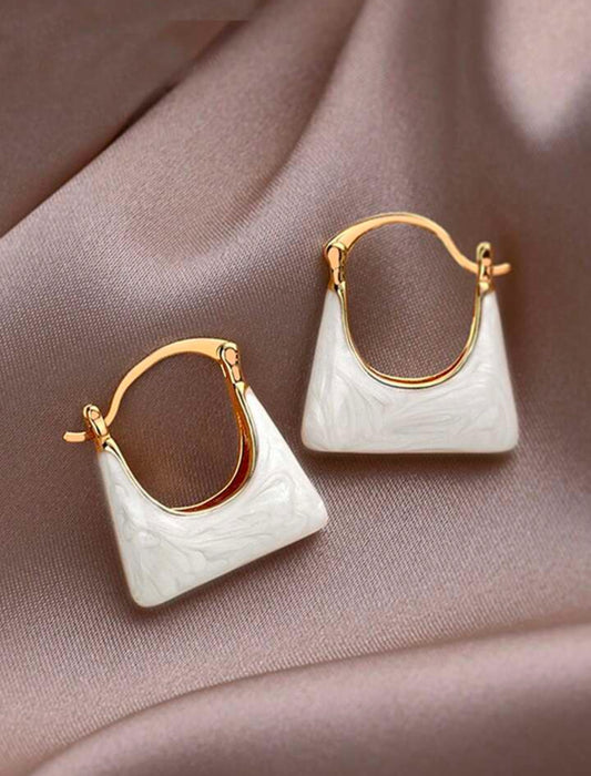 Enameled  bag shaped earrings