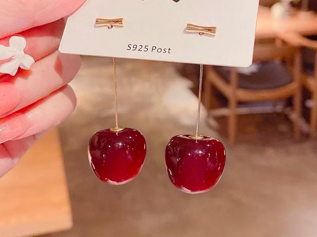 Apple cherry shape Korean  Trendy danglers