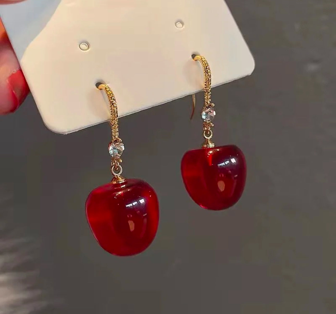korean Apple cherry shape Trendy dangle  earrings