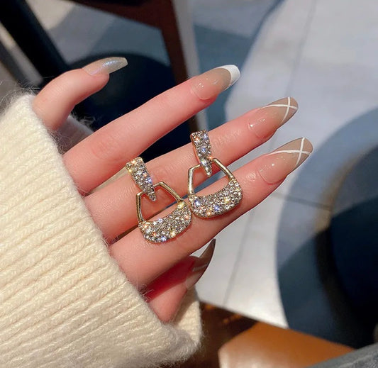 Korean geometric stud earrings