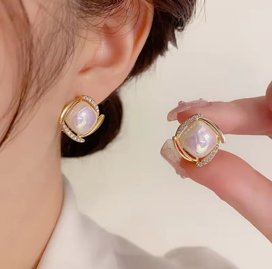 pearl diamond  stud  Korean earrings