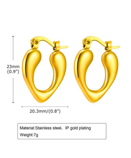 Hollow heart hoop earrings