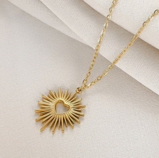Sun heart necklace