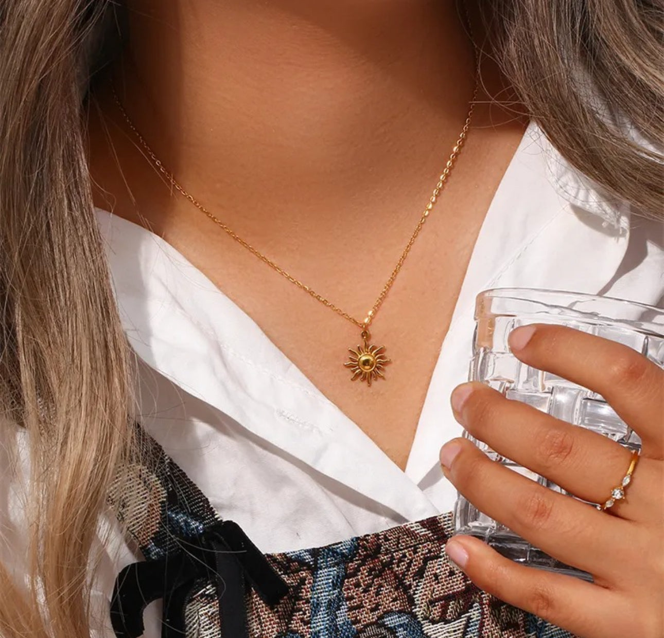 Sun pendant  necklace