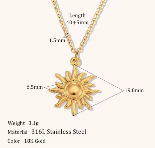 Sun pendant  necklace