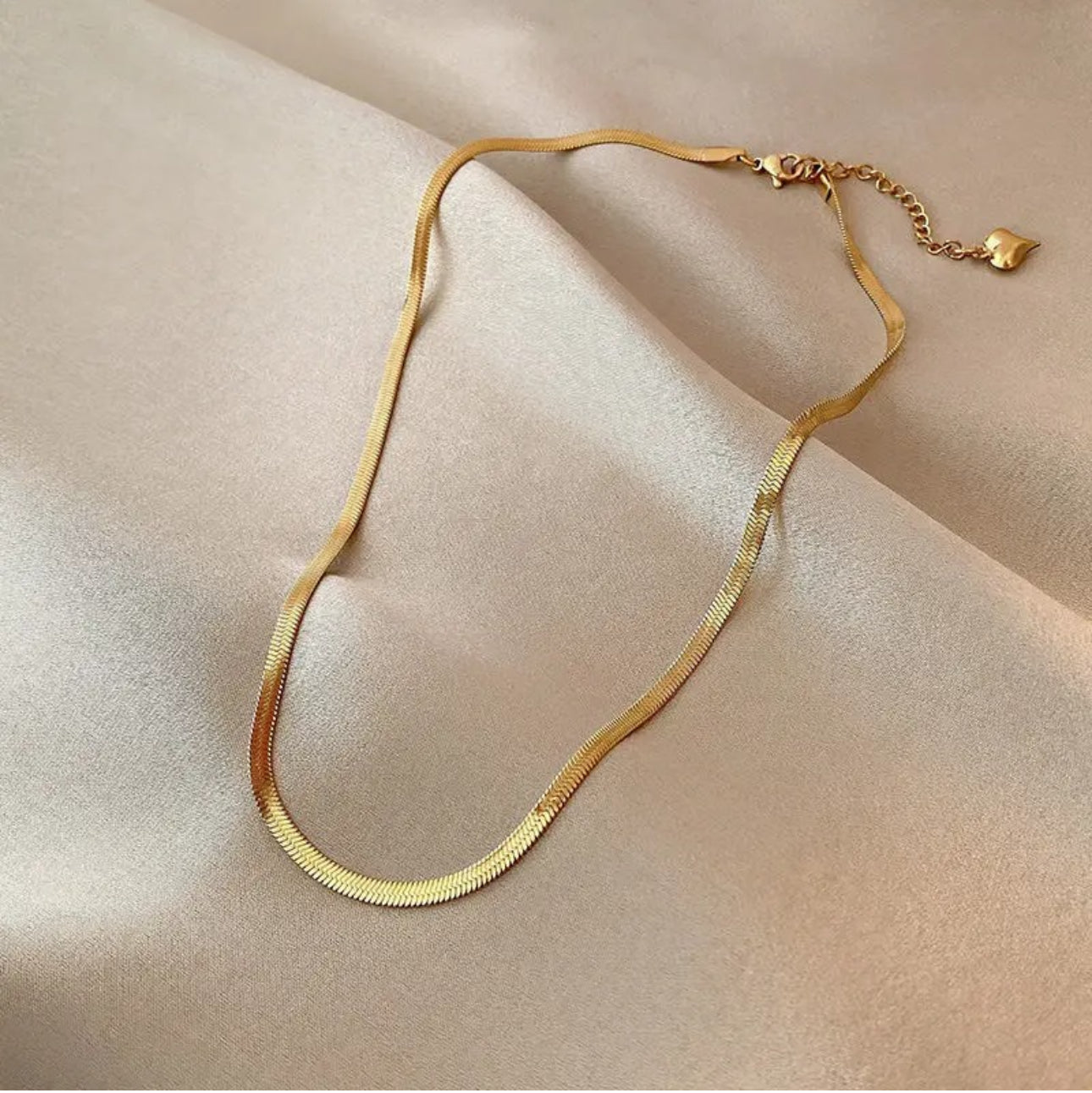 Gold flat snake chain