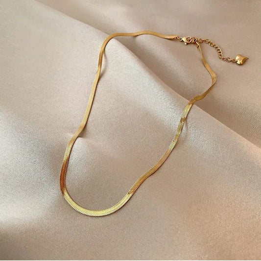 Gold flat snake chain