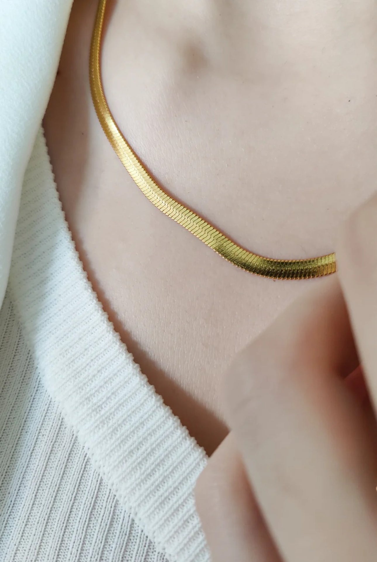 Gold flat snake chain