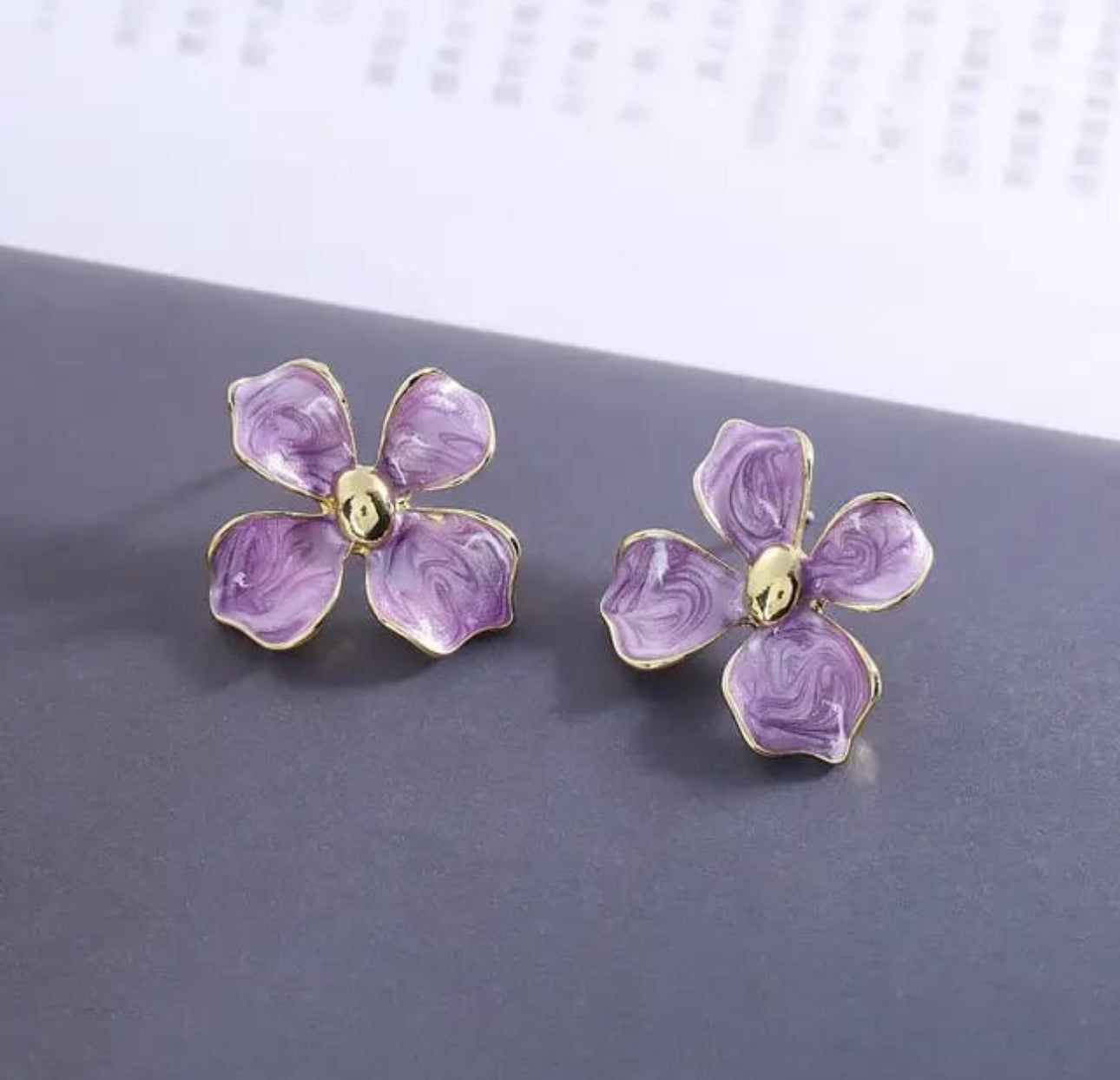 Lavender flower  stud earrings