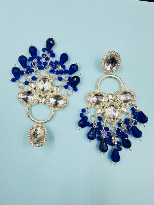 Blue  Chandbali Earring