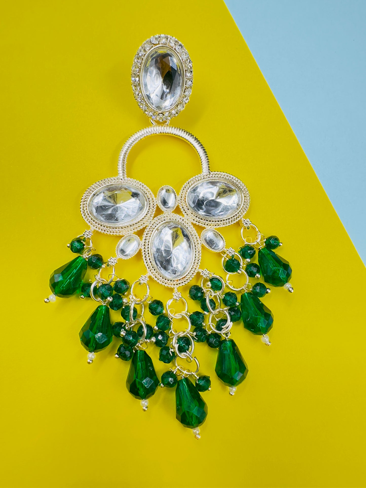 Green   Chandbali Earring
