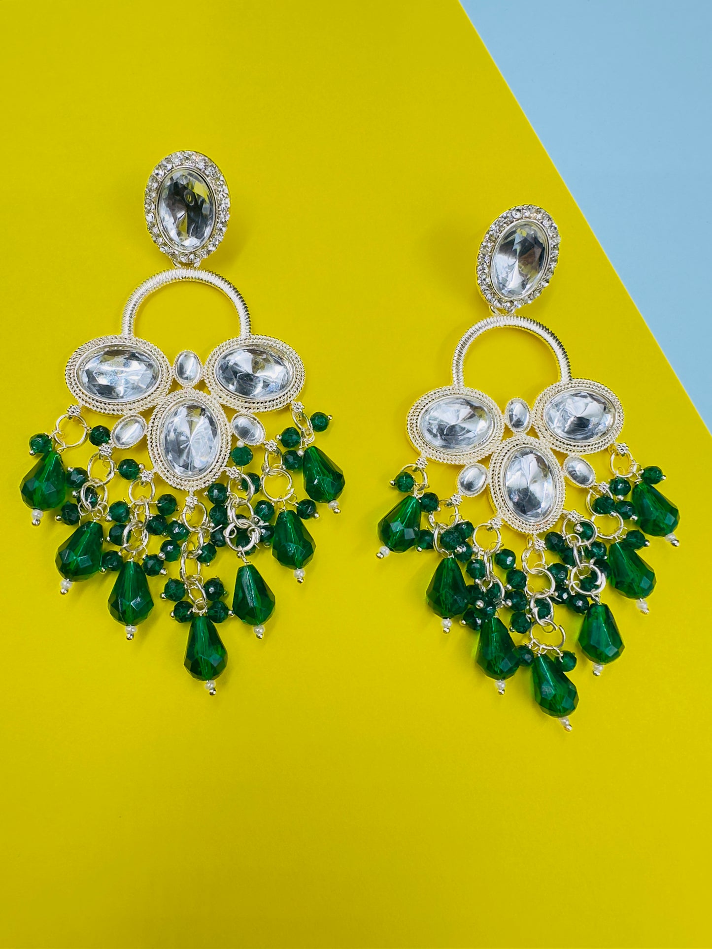 Green   Chandbali Earring