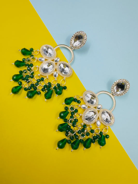 Green   Chandbali Earring