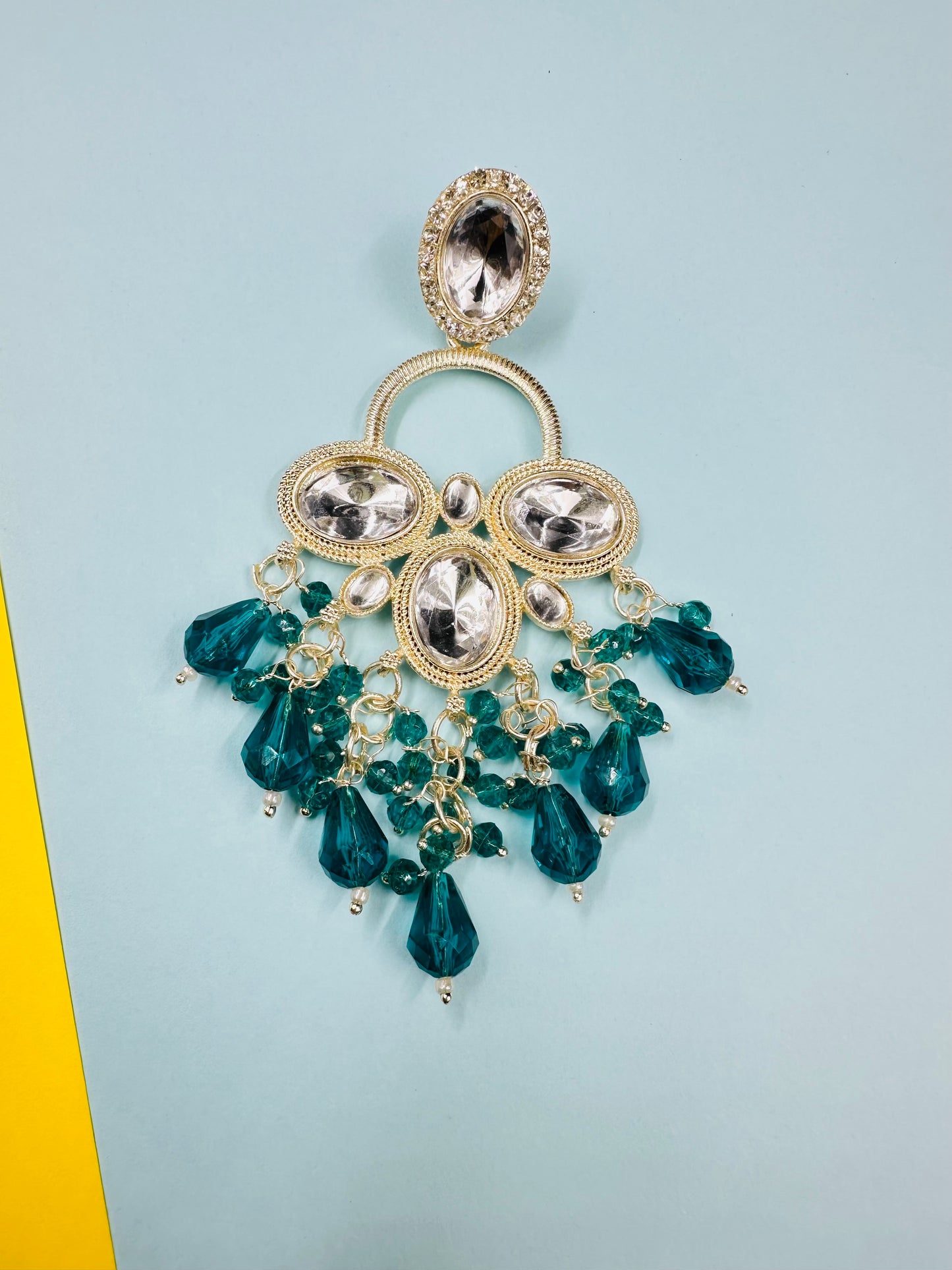 Sea Green  Chandbali Earring