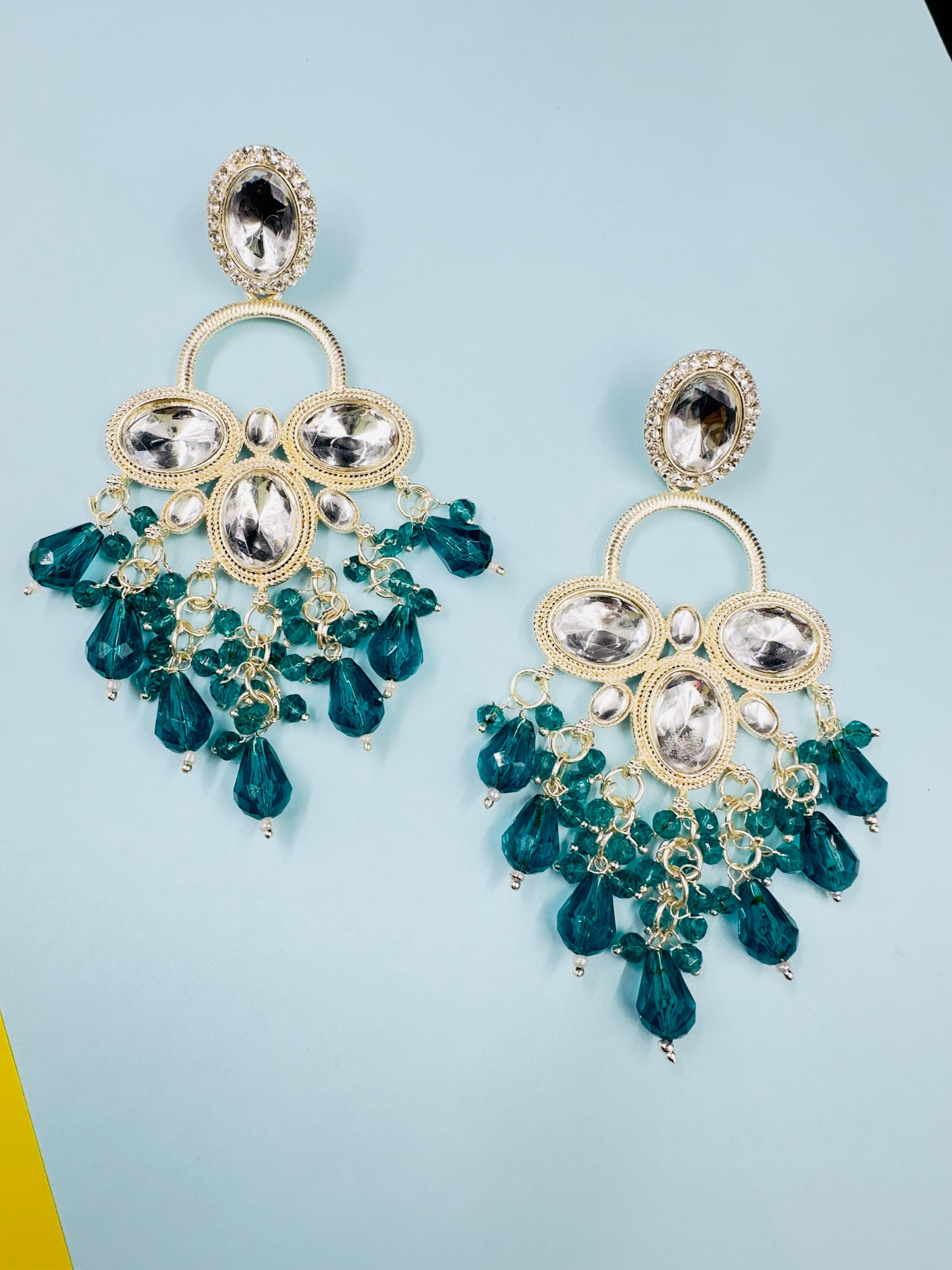 Sea Green  Chandbali Earring
