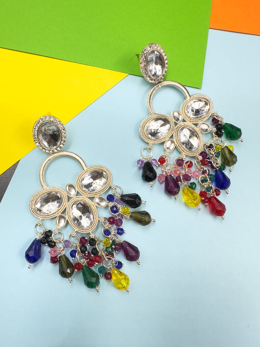 Multicolour Chandbali Earrings