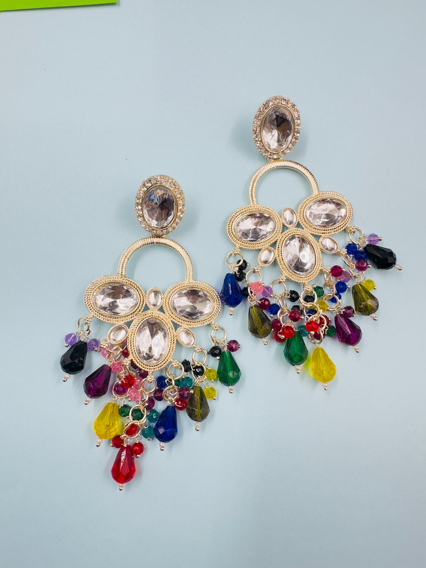 Multicolour Chandbali Earrings