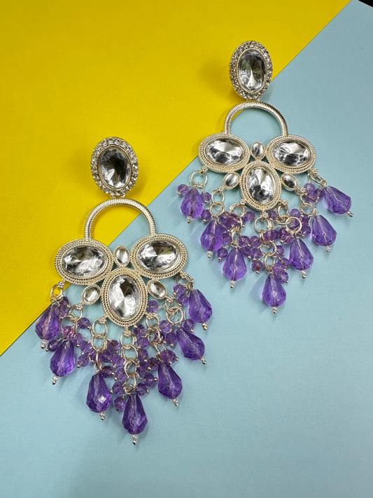 Violet  Chandbali Earrings
