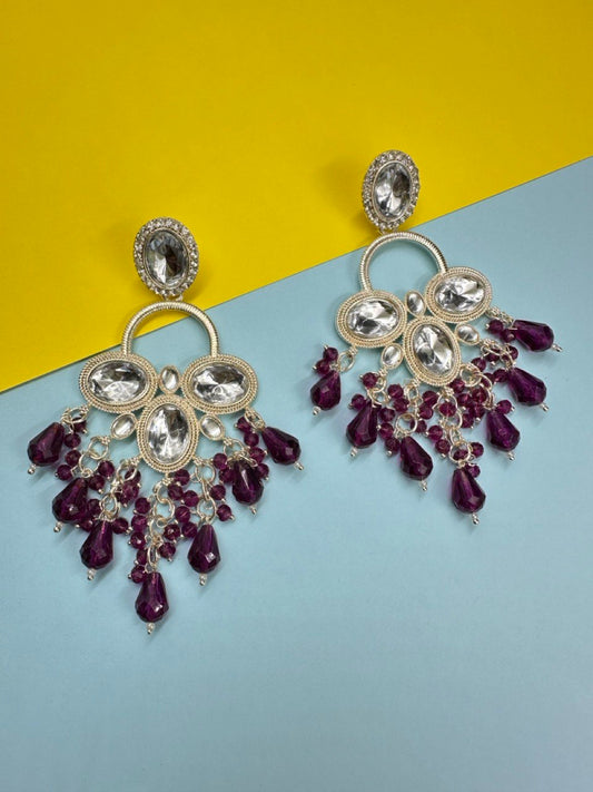 Violet  Chandbali Earrings