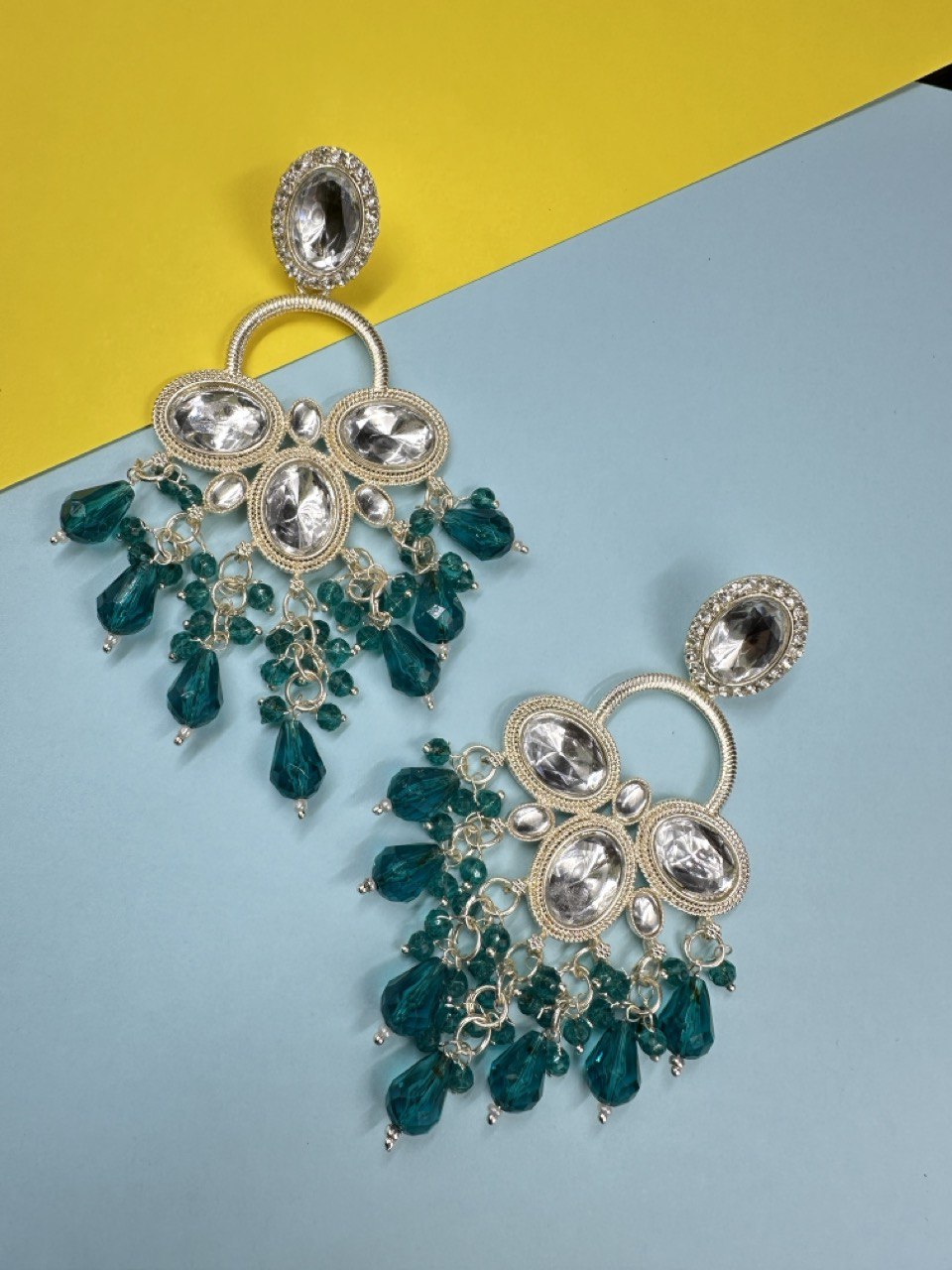 Sea Green  Chandbali Earring