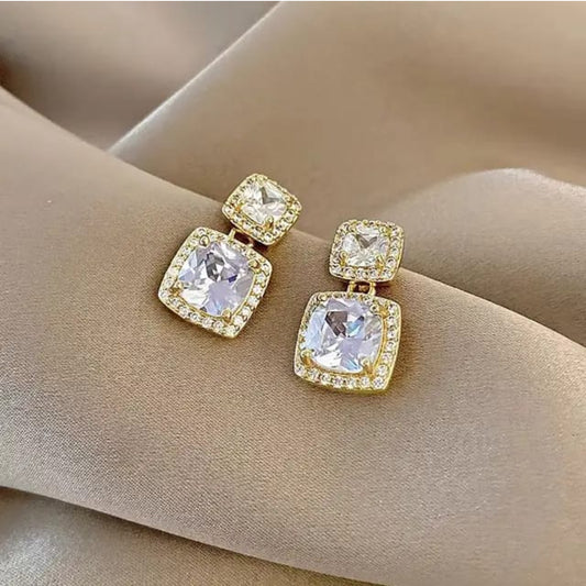 Geometric  square drop earrings