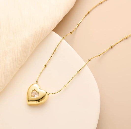 Golden heart  anti tarnish  chain
