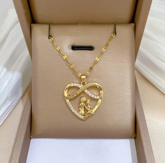 Golden heart  anti tarnish  chain