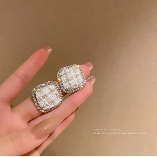geometric square korean  studs