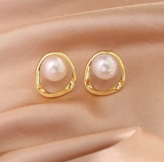 Pearl stud earrings
