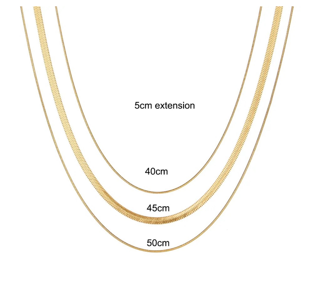 Triple  layer snake chain  anti tarnish necklace
