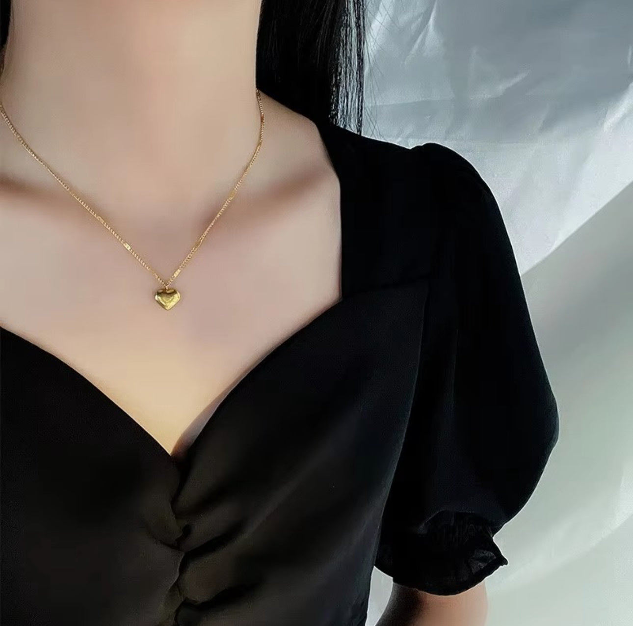Golden heart  anti tarnish  chain