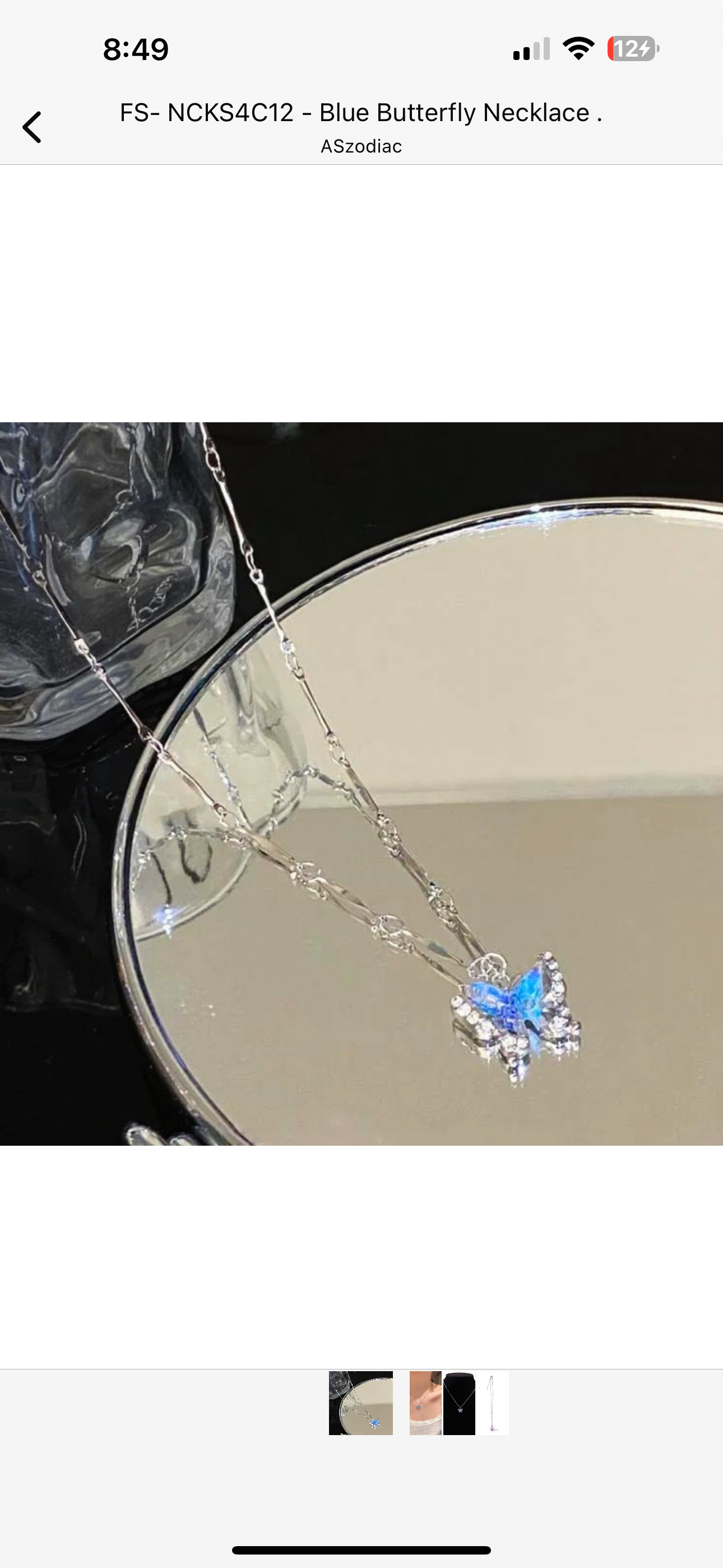 Trendy Korean  blue pendant chain