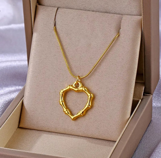 Gold heart  anti tarnish  chain