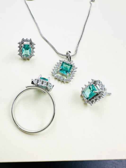 Mint  American Diamond Necklace  set