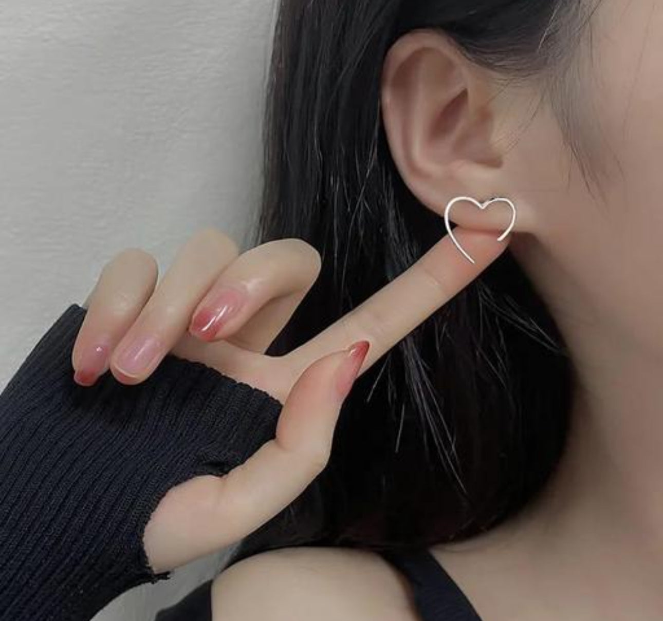 Trendy   glaze love stud earrings