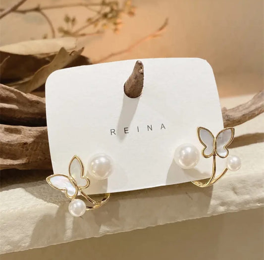Korean butterfly  stud earrings