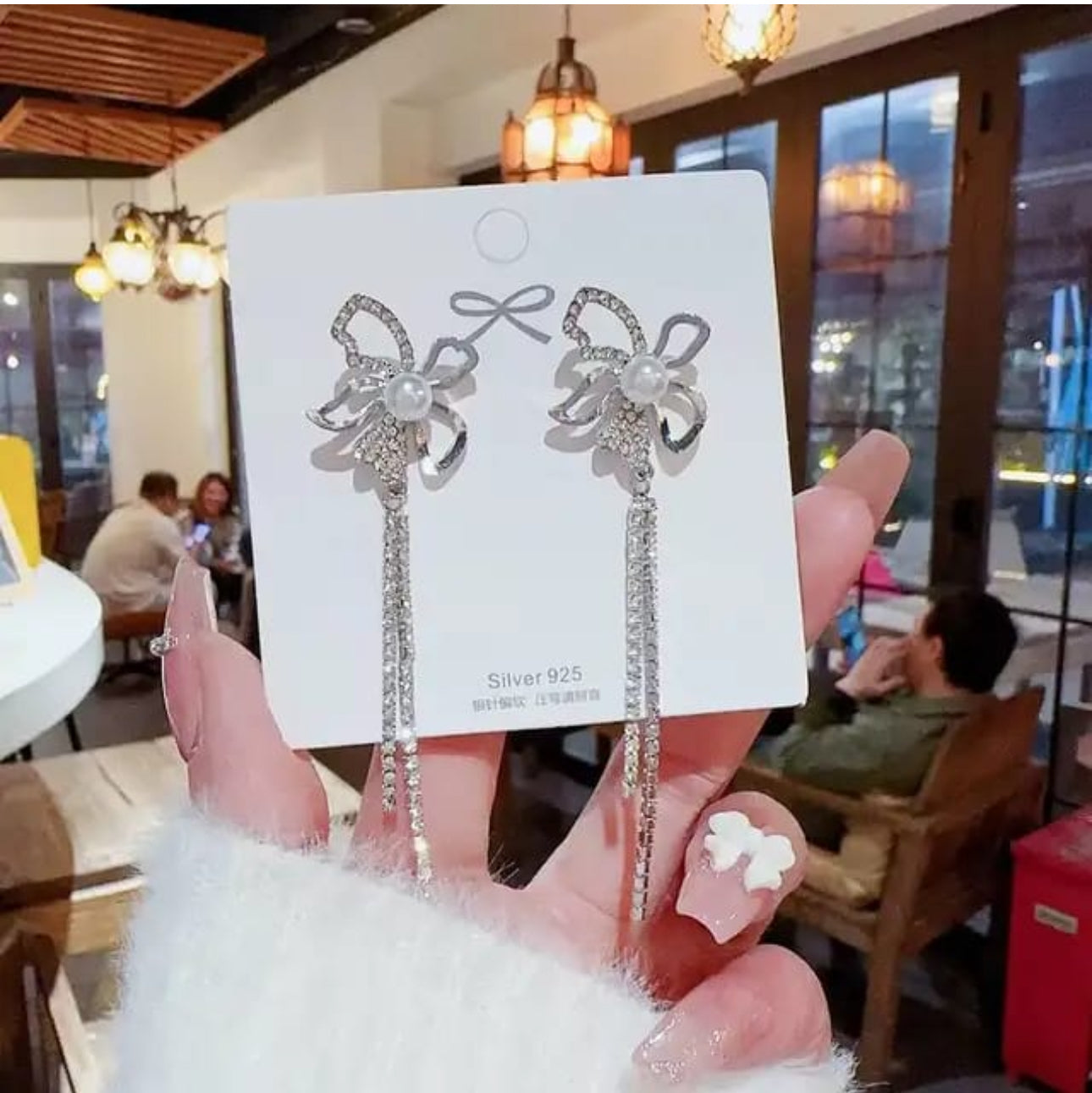 Korean flower shape crystal dangler