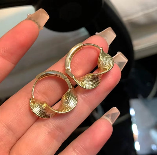 Golden twisted Korean hoops