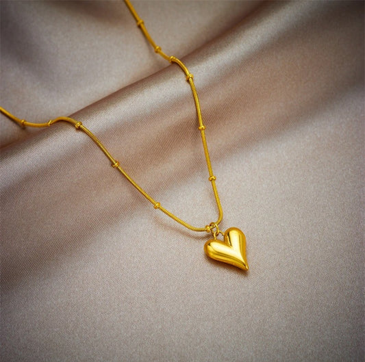 Golden heart  anti tarnish  chain