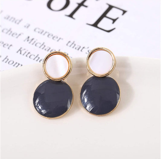 Purple   Enamel water drop  Korean  earrings