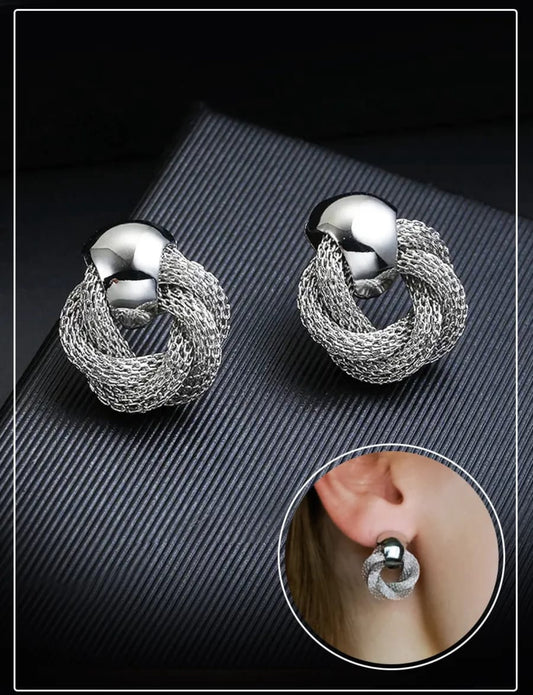 Silver Pearl   stud Korean earrings