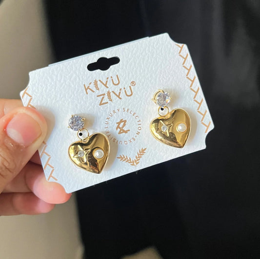 Golden anti tarnish dangler earrings