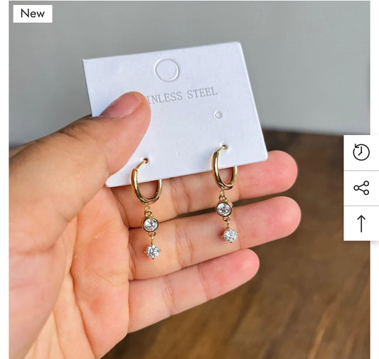 Gold huggie hoop anti tarnish earrings