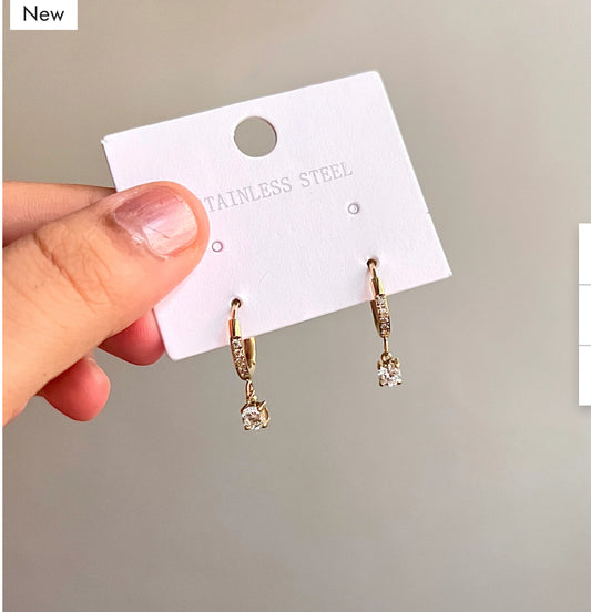 Gold huggie hoop anti tarnish earrings