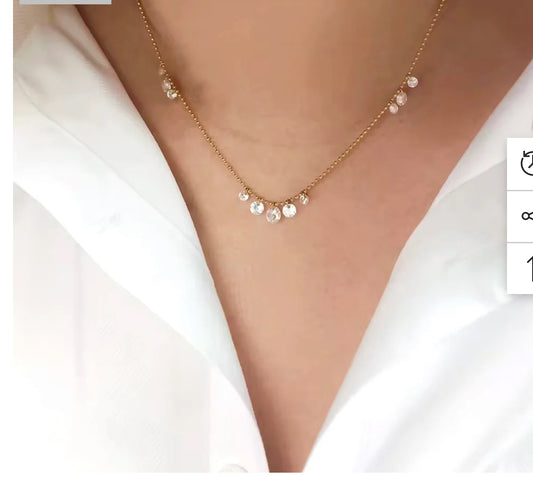 . Amazing crystal  drops anti tarnish  chain